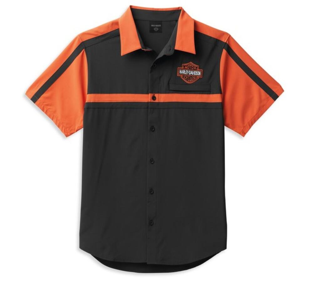 NWT Harley Davidson Men's Coolcore Bar & Shield Shirt in Vintage Orange size M